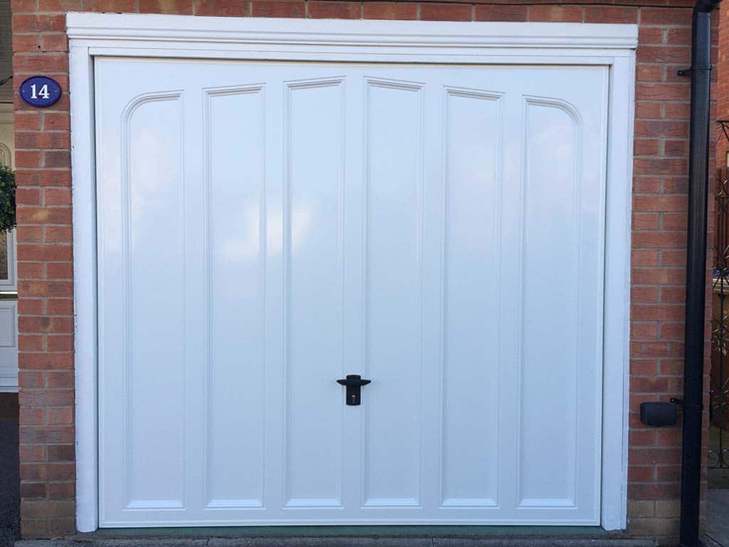 Fixed white garage door